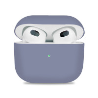 Ультратонкий силиконовый чехол KRISTANAM для наушников Apple AirPods 3 / противоударный кейс для наушников AirPods 3 , лавандовый