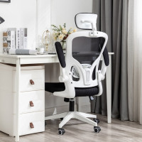 Офисное кресло, компьютерный стул с поддержкой поясницы, с регулируемым подъемом по высоте, с высокой спинкой, с регулируемым подголовником