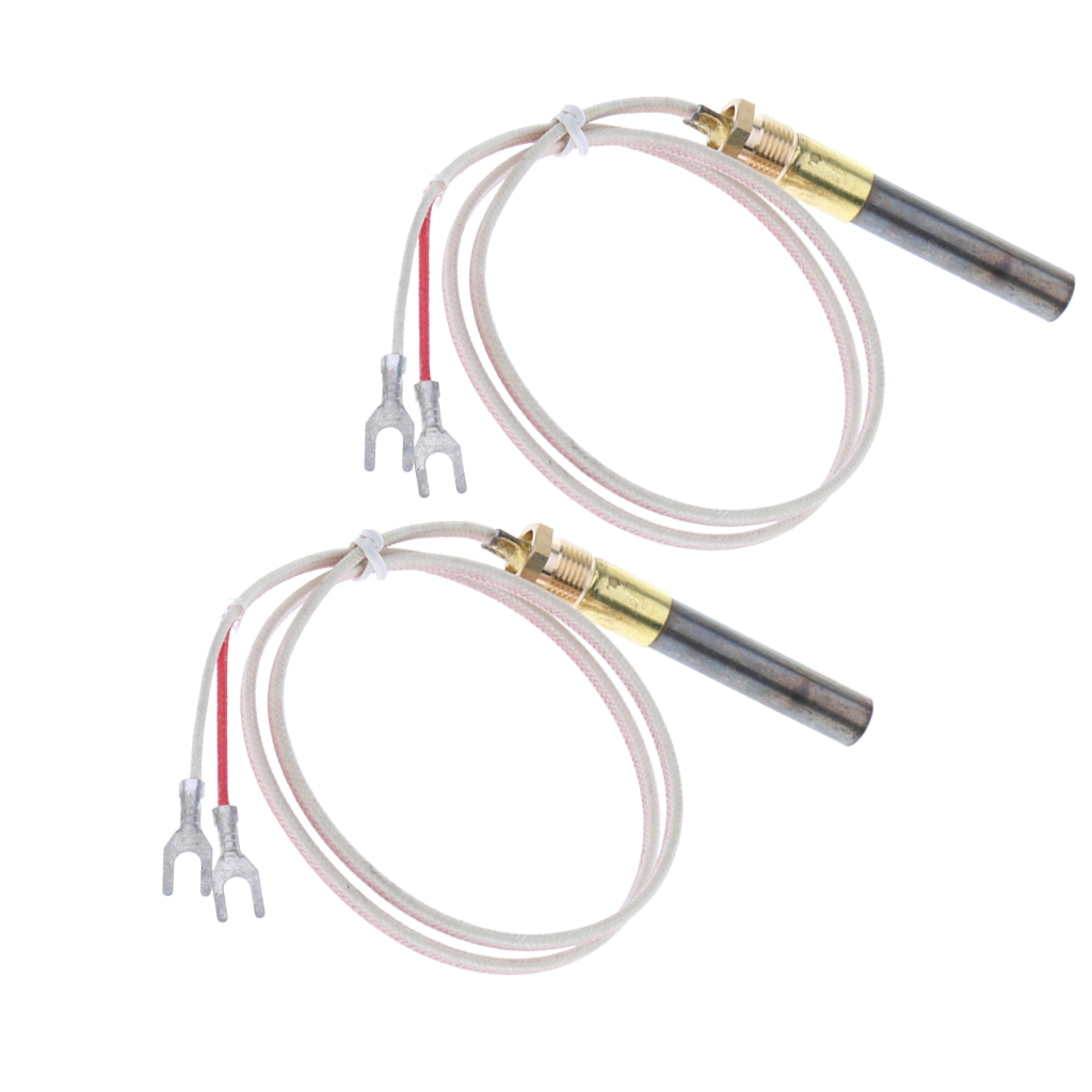 2 Pcs 24' Fireplace Millivolt Replacement Thermopile Generators High Temperature Resistance Gas Fireplace Thermopiles