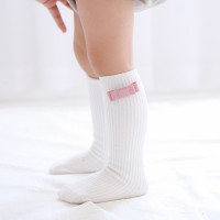 19新款春秋儿童长筒袜子无后跟女童蝴蝶结堆堆袜新生婴儿宝宝袜子