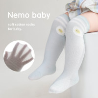 宝宝防蚊袜夏季网眼薄款精梳棉新生婴儿袜子卡通可爱男女童高筒袜