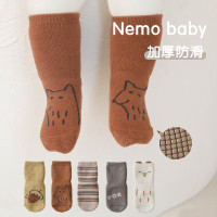 2022冬季新品婴儿地板袜松口不勒腿宝宝棉袜可爱卡通男女童学步袜
