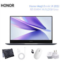 14" Ноутбук Honor Magicbook 14 2022, AMD Ryzen 5 6600H (3.3 ГГц), RAM 16 ГБ, SSD 512 ГБ, AMD Radeon Graphics, Windows Home, Звездный серый, Английская клавиатура