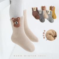 婴儿袜子秋冬精梳棉新生儿宝宝袜子男女儿童卡通公仔加厚中筒袜子