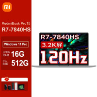 15.6" Ноутбук Redmi RedmiBook Pro15 2023, AMD Ryzen 7 7840HS (3.8 ГГц), RAM 16 ГБ, SSD 512 ГБ, AMD Radeon, Windows Pro, RedmiBook Pro15 / R7-7840HS/16G/512G/серый, Английская клавиатура