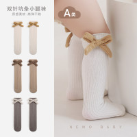 2023秋季新品女童高筒棉袜女宝宝韩国洋气大蝴蝶结公主JK长筒袜子