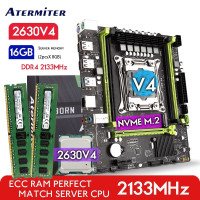 Материнская плата Atermiter X99 P4 Материнская плата Intel LGA 2011-3 + XEON E5 2630 V4 2,2 ГГц (10 ядер/20 потока) + 16 Гб (2 шт X8 ГБ) DDR4 2133МГц