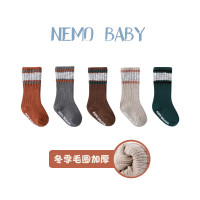 20年秋冬新款双针高筒防滑宝宝袜子婴儿防滑地板袜儿童加厚粗针袜