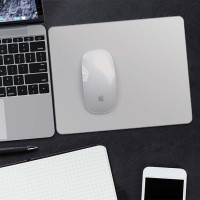 Коврик для мыши ОЛИМПИК кожаный 26х21 см, M, светло-серый