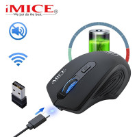 Игровая мышь беспроводная IMICE компьютерная мышь беспроводная ,бесшумная,аккумуляторная ,мышка для компьютера пк ноутбук, темно-серый