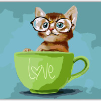 Коврик для мыши "Котенок в кружке" (24 x 20 см x 3 мм)