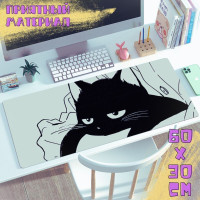 HOMY Коврик для мыши и клавиатуры "КотЭ" рабочая поверхность для стола из натурального каучука