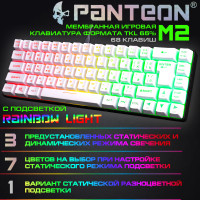 ИГРОВАЯ МЕМБРАННАЯ TKL (65%) КЛАВИАТУРА С LED-ПОДСВЕТКОЙ PANTEON M2 белая