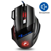 Игровая мышь проводная IMICE игровая мышь с подсветкой, бесшумная мышь компьютерная проводная, игровые мыши для пк ноутбука, черный