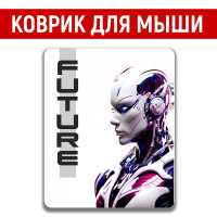 Коврик для мыши FUTURE, S, черный, бордовый