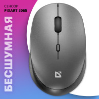 Мышь беспроводная компьютерная, бесшумная Defender Auris MB-027 оптическая, серый,4D,800-1600dpi