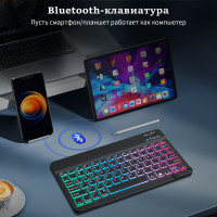 Клавиатура беспроводная IMICE беспроводная bluetooth мини клавиатура с русскими буквами / клавиатуры для компьютера, планшета, телефона, ноутбука , андроид, Российская клавиатура, черный матовый