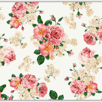 Коврик для мыши "Розовые винтажные цветы" (24 x 20 см x 3 мм)