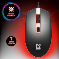 Мышь компьютерная с подсветкой Defender Dot MB-986, мышка проводная оптическая 7 цветов, 4D, 1000/1600dpi