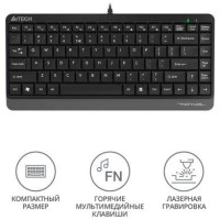 Клавиатура A4 Fstyler FK11 серый USB slim