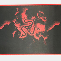 Коврик для мыши Q-3, прорезиненная основа, нейлон, не скользящий, с прошитыми краями, 310х200х2мм, черный+красный