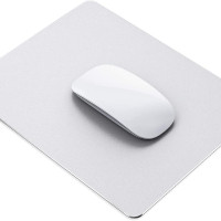 Коврик для мыши двухсторонний алюминиевый. Игровой коврик для мыши металлический. Тонкий нескользящий коврик для компьютерной мышки. Серебристый