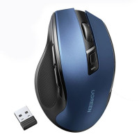 Беспроводная компьютерная мышь  UGREEN MU006 Ergonomic Wireless & USB Mouse 2.4 G синий