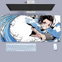 Большой игровой коврик по аниме Demon Slayer/ Клинок Рассекающий Демонов для компьютерной мыши и клавиатуры 80х30см (800x300х3мм)