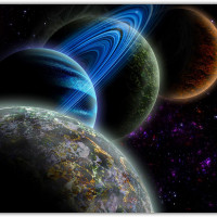 Коврик для мыши "Вселенная. Космос. Звёзды. Планеты. Спутники" (24 x 20 см x 3 мм)