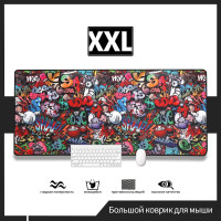 игровой большой компьютерный коврик для клавиатуры и мыши на весь стол 900x400x3мм xxl