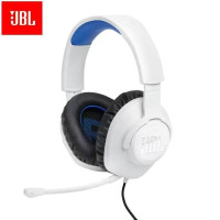 Игровые наушники проводные JBL Игровая проводная гарнитура JBL QUANTUM 100 с микрофоном для игрового ПК, белый, синий