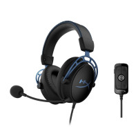 Игровые наушники проводные HyperX Cloud Alpha S, черный, синий