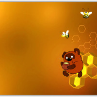 Коврик для мыши "Винни-Пух с мёдом" (24 x 20 см x 3 мм)