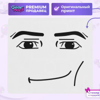 Коврик для мыши Лицо Роблокс Roblox Man Face ЧБ