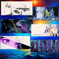 Игровой коврик для мыши Anime Коврик игровой Cyberpunk 1, XXL, желтый