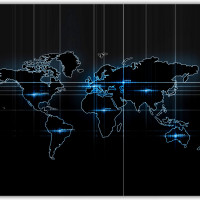 Коврик для мыши "Карта континентов" (24 x 20 см x 3 мм)