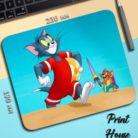 Коврик для мыши Auplex Коврики том и джерри, коричневый, голубой