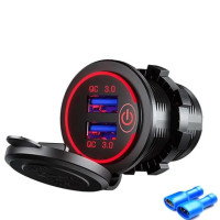 Автомобильное зарядное устройство с двумя USB-портами, 12 В/24 В, qc 3,0