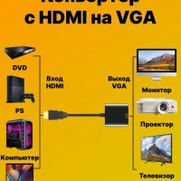 Адаптер переходник HDMI to VGA конвертер