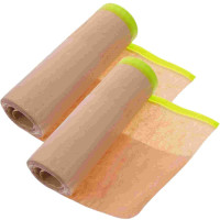 2 рулона маскировочной бумаги с лентой, коричневое настенное покрытие для рисования, автомобильная пленка из крафт-бумаги