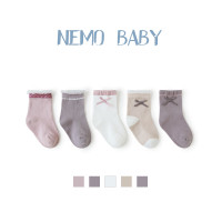 20年秋季新款儿童袜子韩版蝴蝶结花边女童中筒袜宝宝袜公主袜婴儿