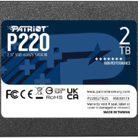 2 ТБ Внутренний SSD-диск Patriot Memory P220 2.5" SATA3 6.0 Гбит/с (P220S2TB25)