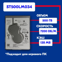 500 ГБ Внутренний жесткий диск Seagate ST500LM034 (ST500LM034)