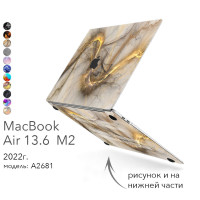 Чехол для MacBook Air M2, Макбук Аир 13 М2 2022 на А2681. Защитный Кейс накладка на Мак Эйр 13.6 дюймов. Case на новый Мак Бук Эир М2. Защитный чехол для Маков с вырезанным яблоком логотипа Apple.