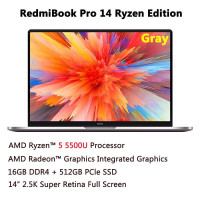 14" Ноутбук Redmi redmibook pro  14, AMD Ryzen 5 5500U (2.1 ГГц), RAM 16 ГБ, SSD, AMD Radeon R5, Windows Pro, Английская клавиатура