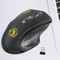 Мышь беспроводная AOAT Игровая беспроводная беспроводная IMICE Компьютерная, беспроводная, бесшумная, оптическая, игровая, черный матовый