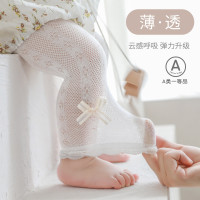 2023夏季新品儿童打底裤薄款镂空网眼女宝宝公主连体裤白色九分裤