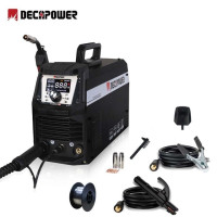 Decapower FLUX MIG 120A дуговой сварочный аппарат TIG mig FLUX 3 в 1, сварочный аппарат без газа MIG для домашнего использования с экраном