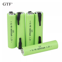 GTF 1,2 V AAA перезаряжаемая батарея 900mah nimh cell зеленая оболочка с сварочными вкладками для Philips электробритва бритва зубная щетка