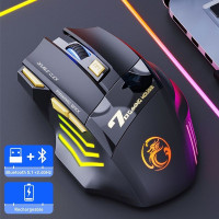Игровая мышь беспроводная IMICE мышь беспроводная компьютерная игровая RGB мышь bluetooth аккумуляторная бесшумная мыши USB RGB мышка с подсветкой для ноутбука пк macbook air планшет tv, телефона, планшета, черный